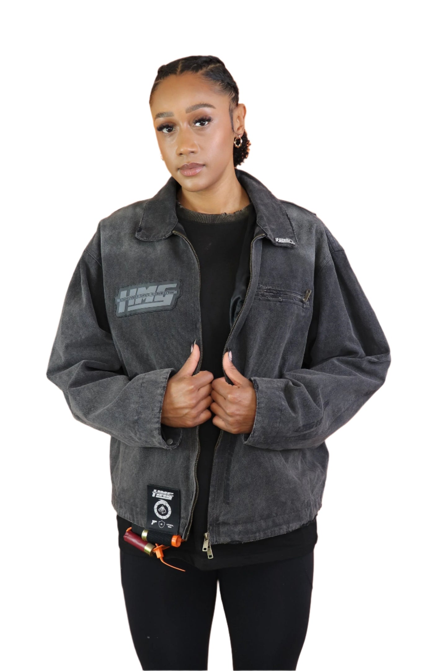 HMG custom distressed denim jacket