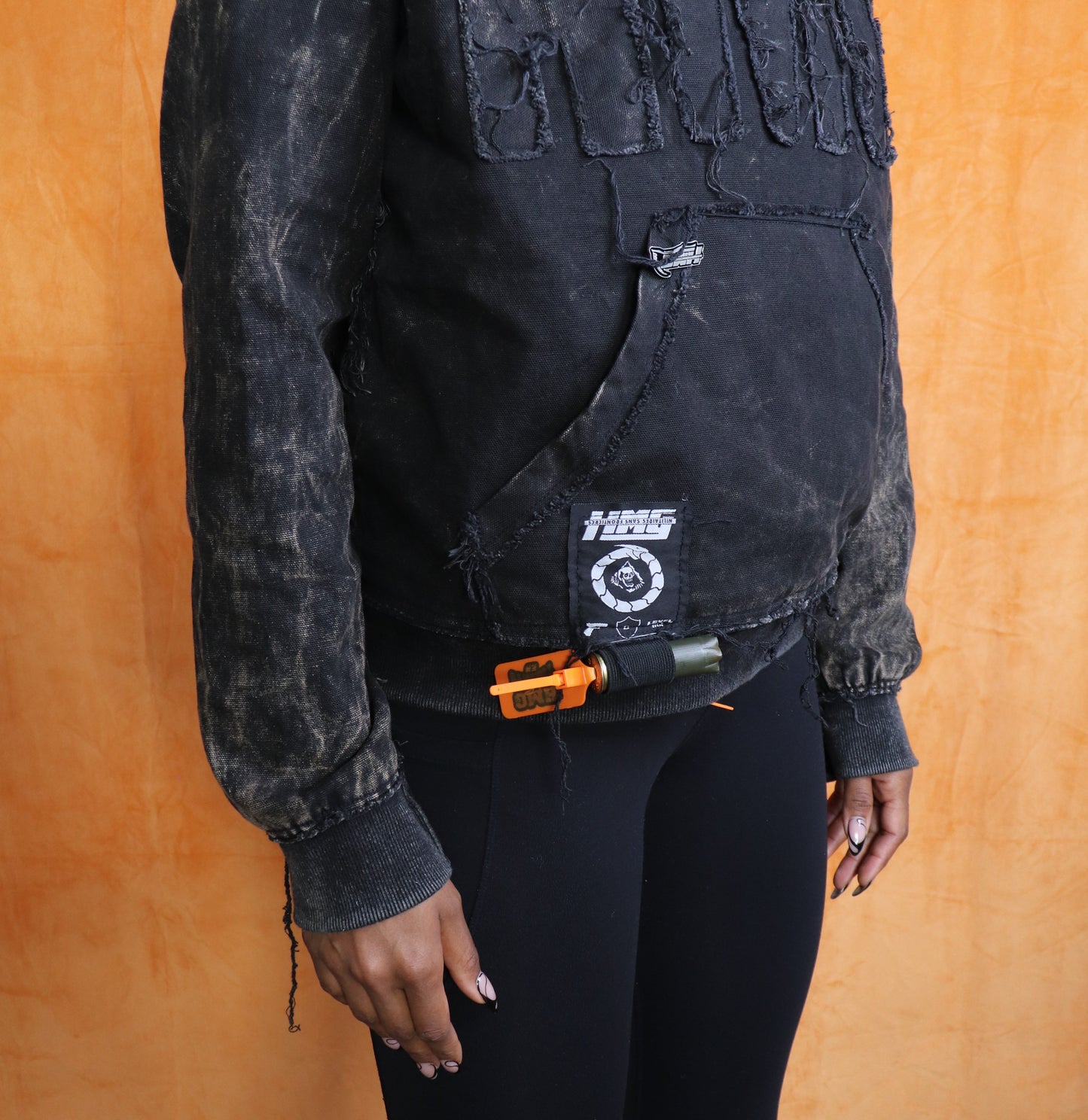 HMG War Torn Distressed Denim Bulletproof Hoodie
