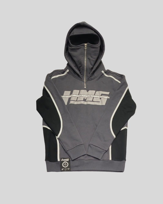 HMG Tactical Zip Hoodie with Integrated Balaclava – Charcoal