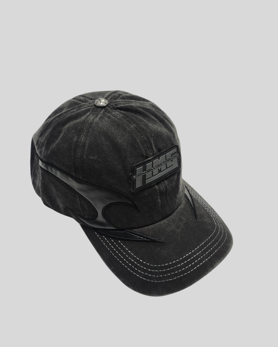 Reaper's Scythe Cap with Leather Detail