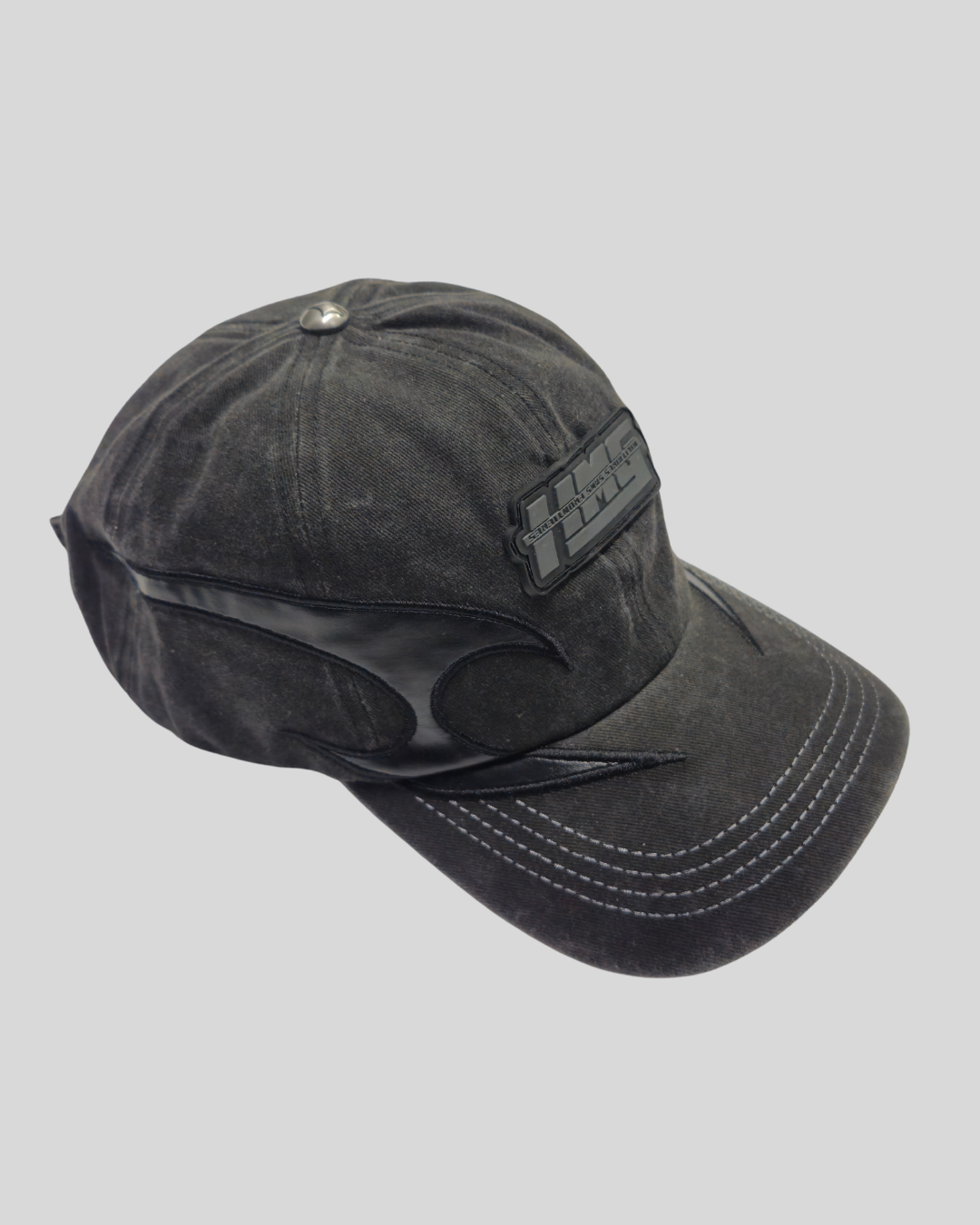 Reaper's Scythe Cap with Leather Detail